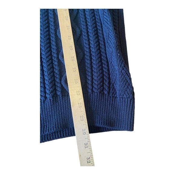 CHAPS RALPH LAUREN Men’s Size Large Sweater Shirt Cable Navy Blue Mock Neck - Picture 11 of 11